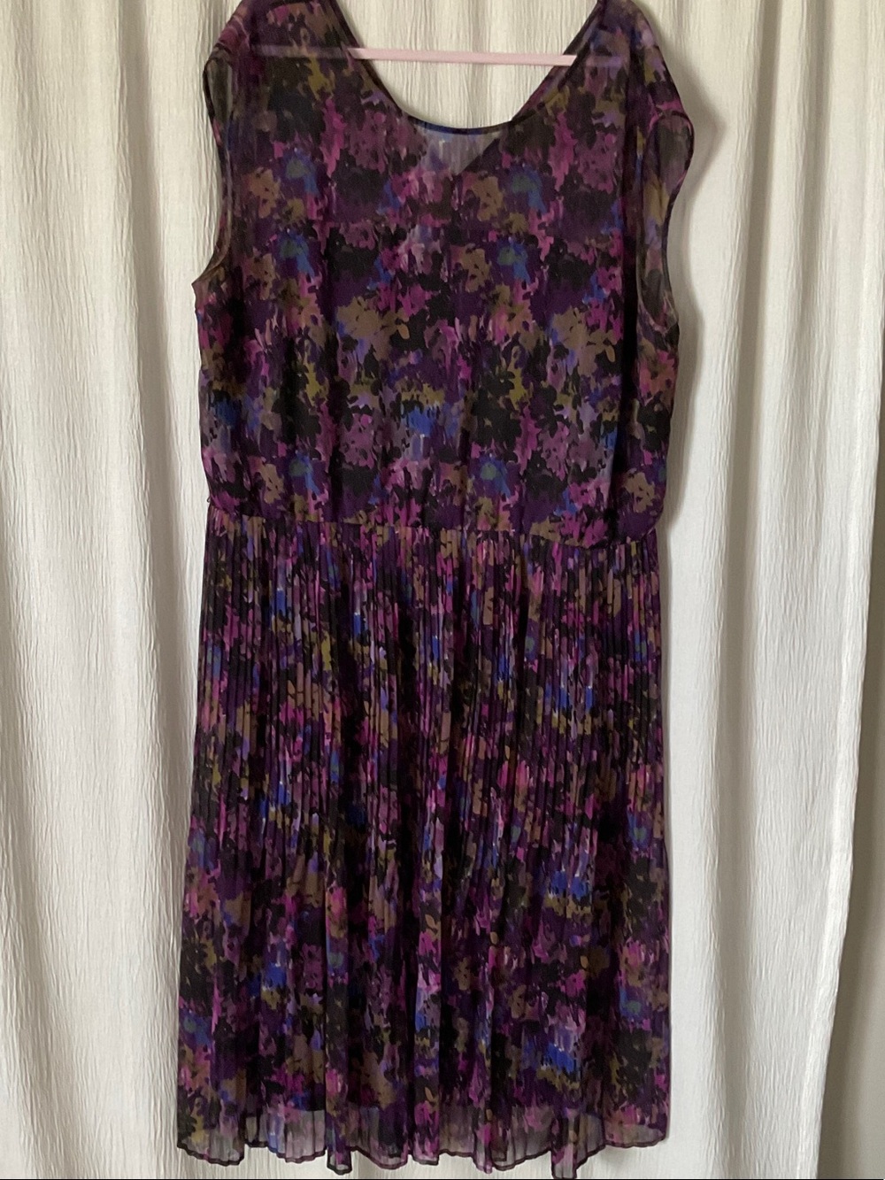 Jessica Howard Purple Floral Pleated Dress